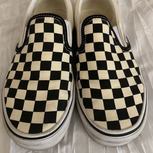 Checkered slip on vans
